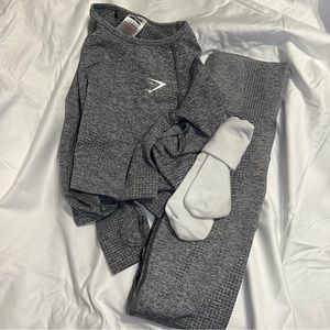 Gray XS Gymshark Vital Seamless Crop Top Long-sleeve